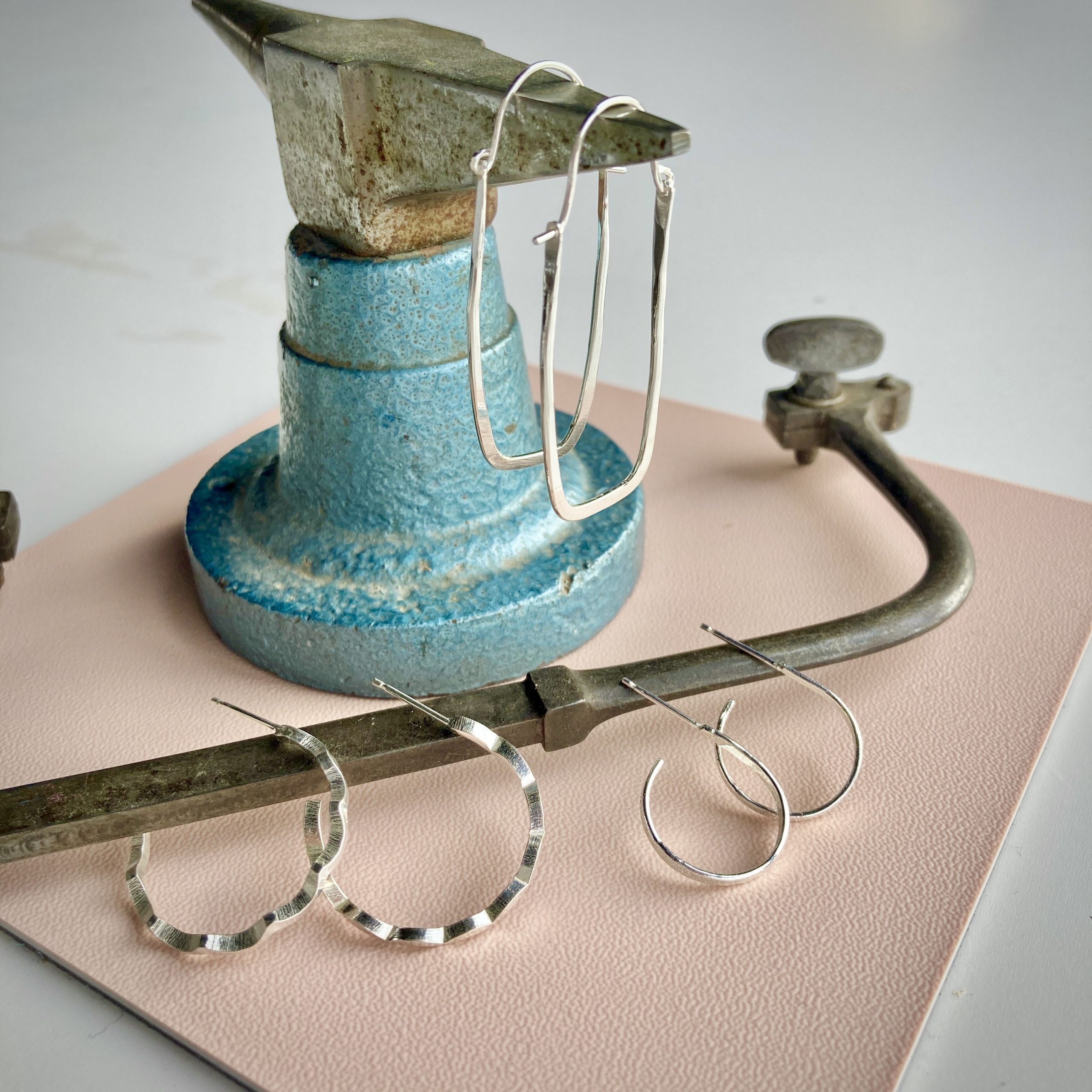 Silver Hoop Earrings - Image 3