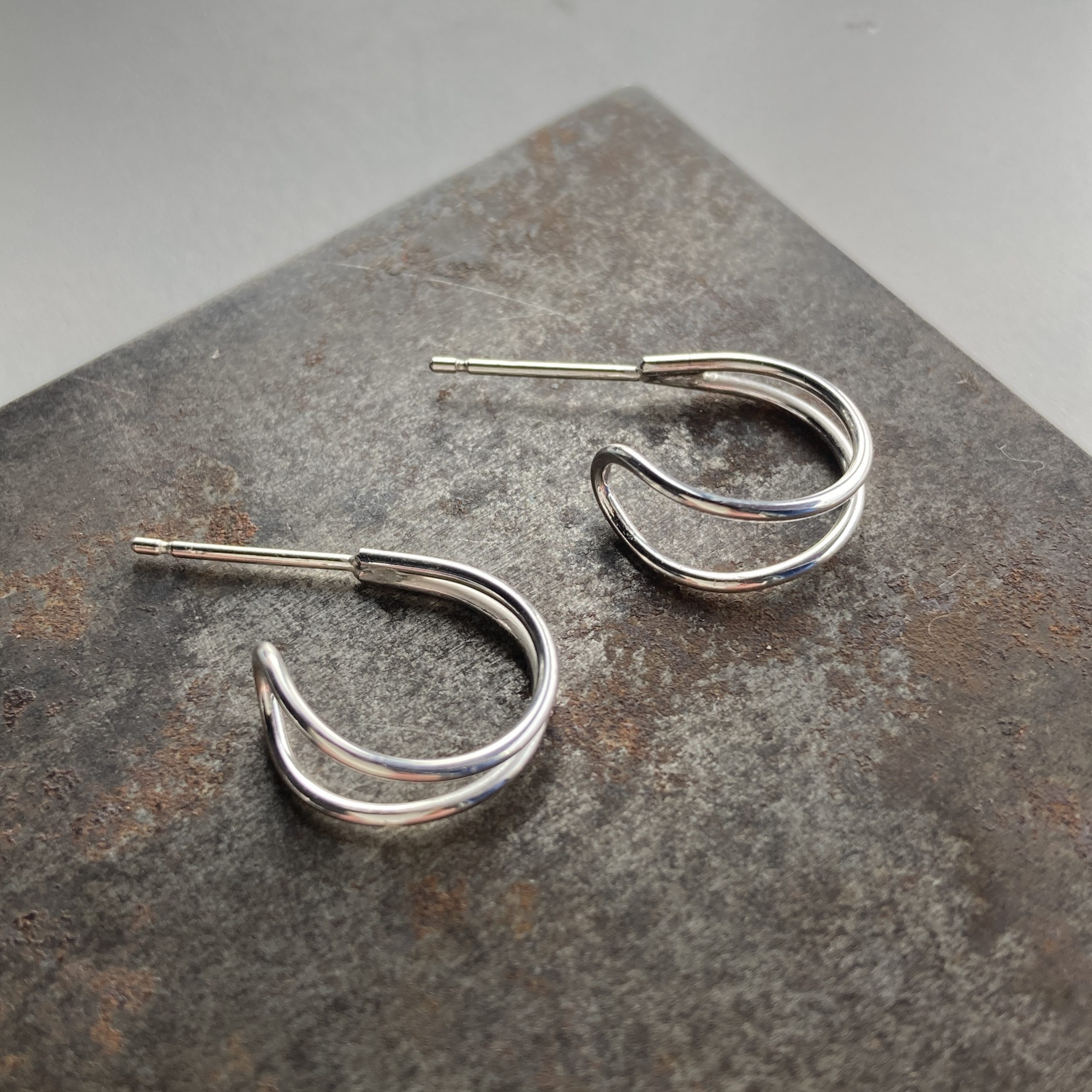Silver Hoop Earrings - Image 4
