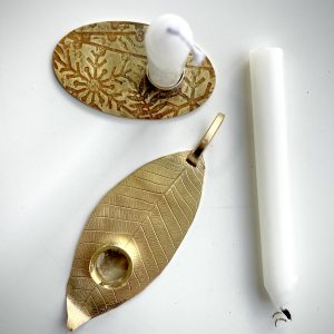 Festive Brass Candle Holder