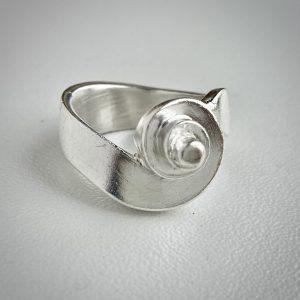 A silver ring produced by the lost wax casting method