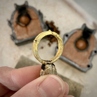 Ring made in sandcasting workshop