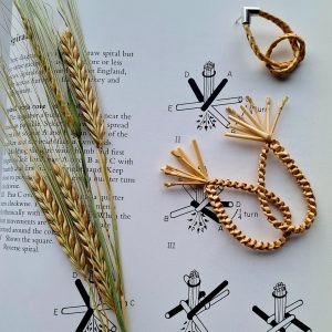 Plaited and Woven Straw Earrings