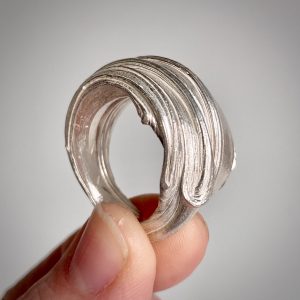 a silver ring cast from mitsuro wax